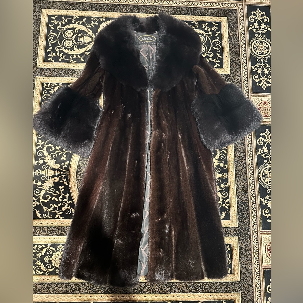 -Black Mink with bell sleeves